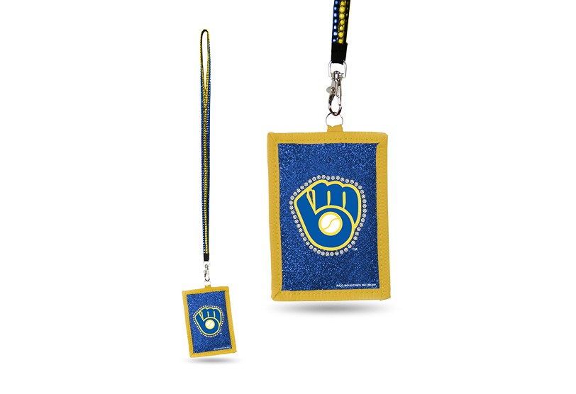 Milwaukee Brewers Bling - Bling Lanyard With ID Holder Set - $3.00 Each - Wholesale Milwaukee Brewers Products - Brewers Merchandise