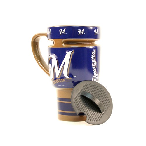 Milwaukee Brewers Mugs - 15OZ Sculpted Travel Mugs - $9.00 Each - Wholesale Milwaukee Brewers Products - Brewers Merchandise