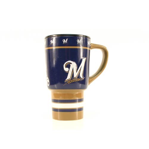 Milwaukee Brewers Travel Mugs - 15OZ Sculpted Travel Mugs - $9.50 Each - Wholesale Milwaukee Brewers Products - Brewers Merchandise