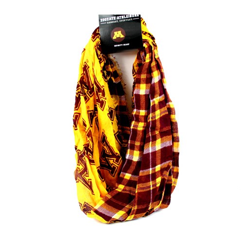 Minnesota Gophers Scarves - Tartan Logo Infinity Scarves - 12 For $60.00 - Minnesota Gophers