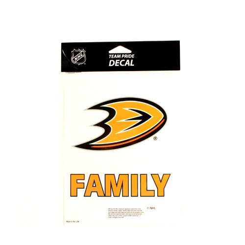 Anaheim Ducks Decals - 5.5"x6.5" TEAM PRIDE FAMILY DECALS - Series2 - 12 For $24.00 - Anaheim Ducks