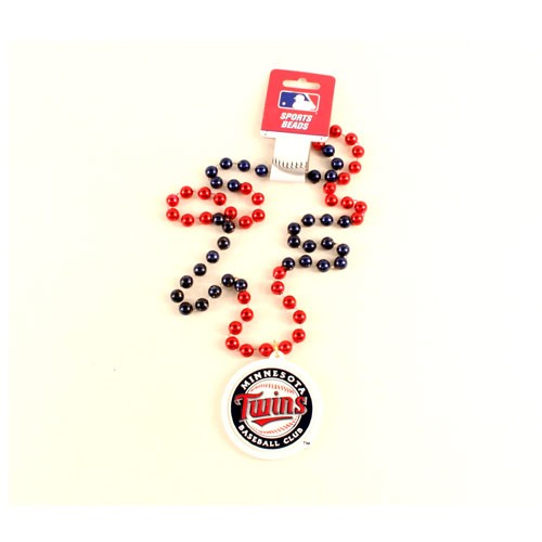 Minnesota Twins Beads - 22" Team Beads With Medallion - 12 Beads For $39.00 - Wholesale Minnesota Twins Products - Twins Merchandise