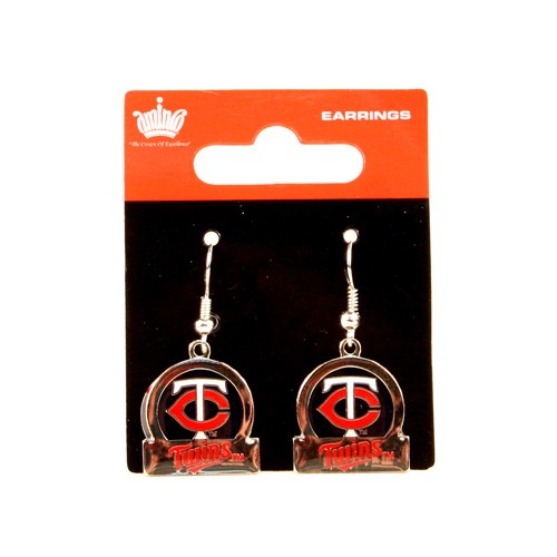 Minnesota Twins Earrings - Circle/Bar Style - 12 Pair For $33.00 - Wholesale Minnesota Twins Products - Twins Merchandise