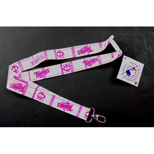 Minnesota Twins Lanyards - Pink Plaid Style Lanyard - 12 For $24.00 - Wholesale Minnesota Twins Products - Twins Merchandise