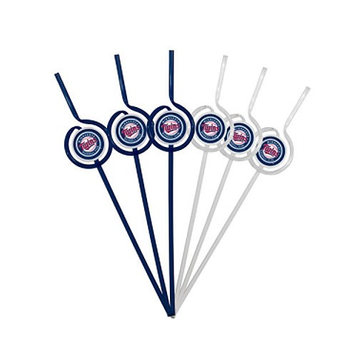 Minnesota Twins Straws - 6Pack Team Sips - 36 Packs For $36.00 - Wholesale Minnesota Twins Products - Twins Merchandise