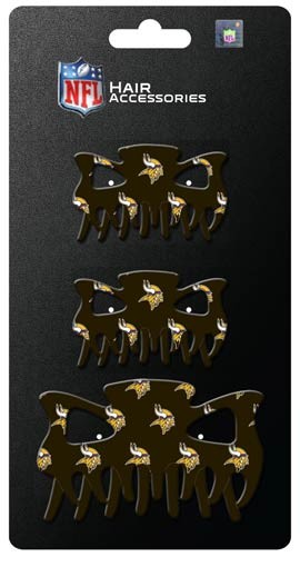 Minnesota Vikings - 3PC Hairclip Set - $3.00 Per Set - Wholesale Minnesota Vikings Products - Vikings Merchandise