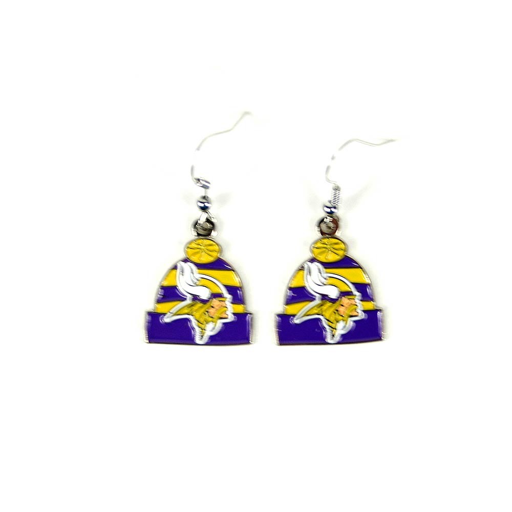 Minnesota Vikings Earrings - The KNITSTER - $3.00 Per Pair - Wholesale Minnesota Vikings Products - Vikings Merchandise