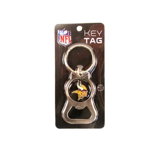 Minnesota Vikings Keychain Bottle Opener - KEYTAG Style Series6 - 12 For $18.00 - Wholesale Minnesota Vikings Products - Vikings Merchandise