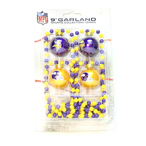 Minnesota Vikings Merchandise - 9Foot Beaded Garland Set - $5.00 Per Set - Wholesale Minnesota Vikings Products - Vikings Merchandise