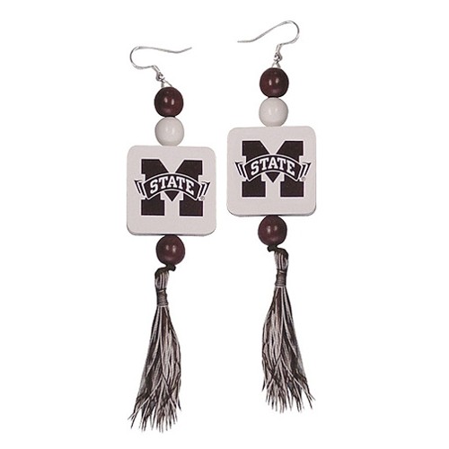 Mississippi State Earrings - Wood England Style Dangle Earrings - $3.00 Per Pair - Mississippi State