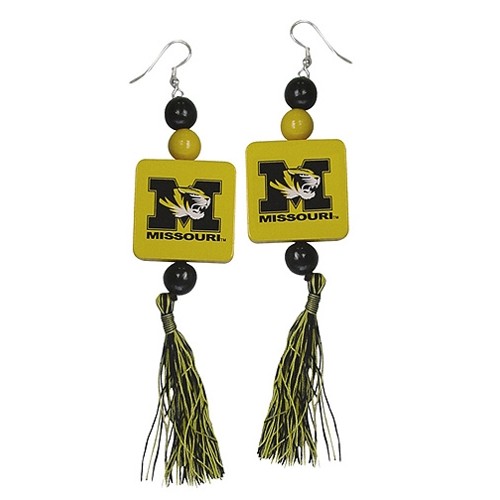 Missouri Tigers Earrings - Wood England Dangle Style - 12 Pair For $30.00 - Missouri Tigers