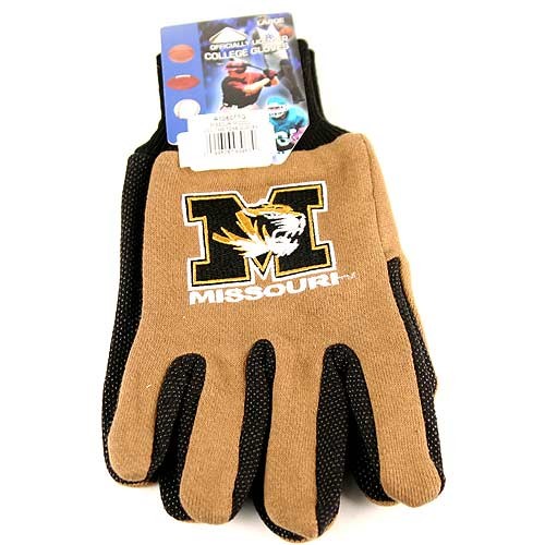 Missouri Tigers Gloves - 2Tone Black/Dark Gold Grip Gloves $3.50 Each - Missouri Tigers