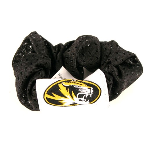 Missouri Tigers Stuff - Black NCAA Hair Twisty/Scrunchy  - 12 Twisters For $24.00 - Missouri Tigers