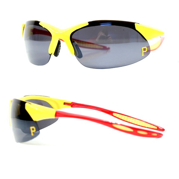 Must Go - Pittsburgh Pirates Sunglasses - Double Rimless Plastic Sport - 12 Pair For $48.00 - Wholesale Pittsburgh Pirates Products - Pirates Merchandise