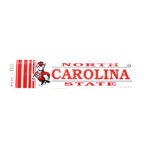 NC State Bumper Stickers - 3"x12" - Win Style - 12 For $12.00 - NC State