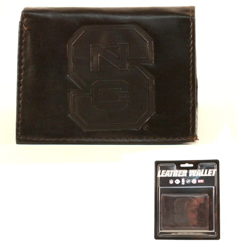 NC State Wallets - BROWN Tri-Fold Leather Wallets - 12 Wallets For $84.00 - NC State