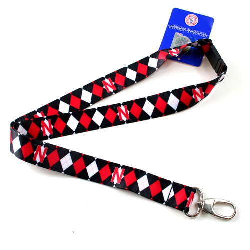 Nebraska Huskers Lanyards - Argyle Style Lanyards - 12 For $24.00 - Nebraska Huskers