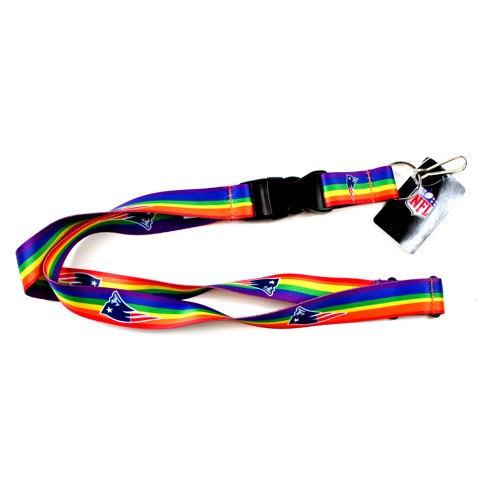 New England Patriots Lanyards - Premium Rainbow Style - 12 For $30.00 - Wholesale New England Patriots - Patriots Merchandise