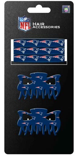 New England Patriots Merchandise - 5PC PONY/HAIRCLIP Set - 12 Sets For $30.00 - Wholesale New England Patriots - Patriots Merchandise 2