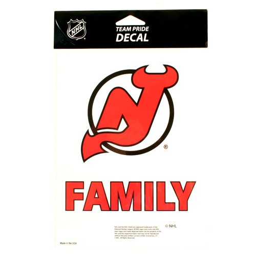New Jersey Devils Decals - 5.5"x6.5" TEAM PRIDE FAMILY DECALS - Series2 - 12 For $24.00 - New Jersey Devils