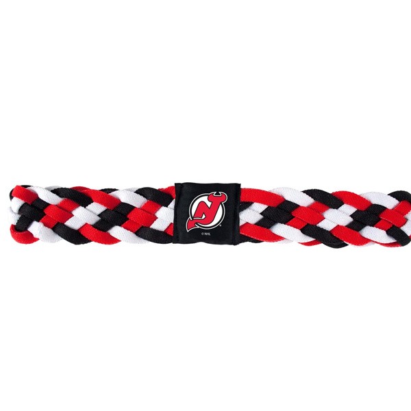 New Jersey Devils Headbands - Braided Style - 12 For $24.00 - New Jersey Devils