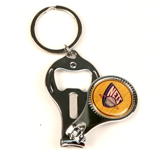 New Jersey Nets Keychains - 3in1 Wholesale Keychains 12 Keychains For $12.00 - Brooklyn Nets
