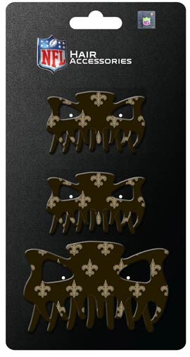 New Orleans Saints - 3PC Hairclip Set - $3.00 Per Set - Wholesale New Orleans Saints Product - Saints Merchandise 2
