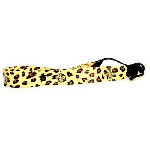 New Orleans Saints - Leopard Print Headbands - 12 For $30.00 - Wholesale New Orleans Saints Product - Saints Merchandise