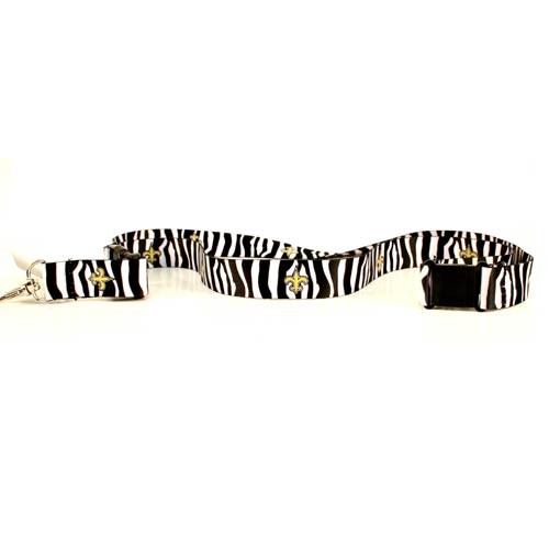 New Orleans Saints - The ZEBRA Style Lanyards - 12 For $30.00 - Wholesale New Orleans Saints Product - Saints Merchandise