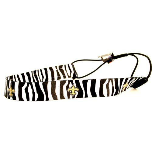 New Orleans Saints - Zebra Style Headbands - 12 For $30.00 - Wholesale New Orleans Saints Product - Saints Merchandise