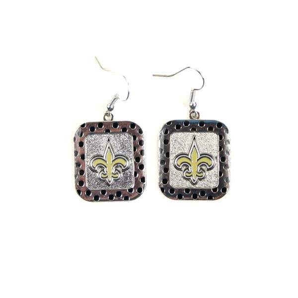 New Orleans Saints Earrings - The POLKA DOT Dangle - 12 Pair For $30.00 - Wholesale New Orleans Saints Product - Saints Merchandise 2