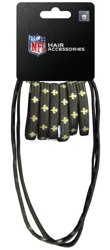 New Orleans Saints Merchandise - 8PC Pony/Headband Set - 12 Sets For $30.00 - Wholesale New Orleans Saints Product - Saints Merchandise
