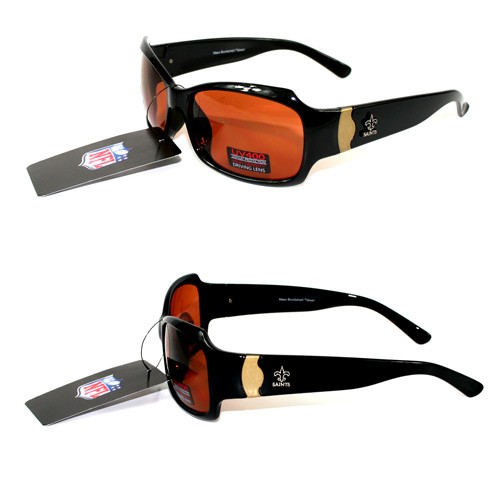 New Orleans Saints Sunglasses - The Bombshell Style - Polarized - Black - 12 Pair For $60.00 - Wholesale New Orleans Saints Product - Saints Merchandise 2