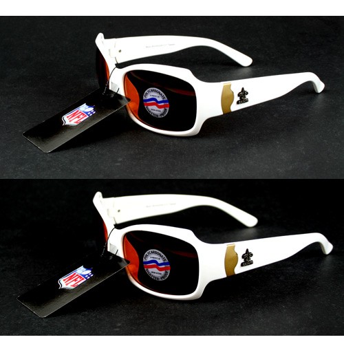 New Orleans Saints Sunglasses - White Bombshell - Polarized - 2 Pair For $12.00 - Wholesale New Orleans Saints Product - Saints Merchandise 2