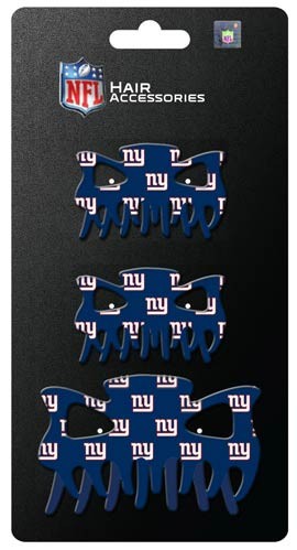 New York Giants - 3PC Hairclip Set - $3.00 Per Set - Wholesale New York Giants Product - Giants Merchandsie