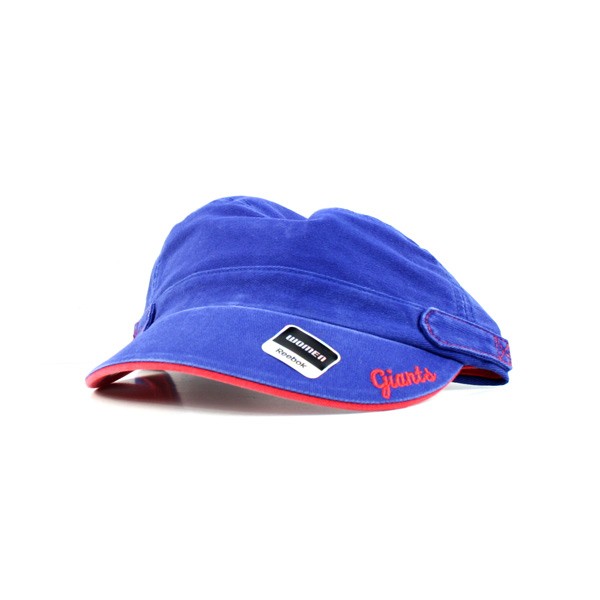 New York Giants Caps - Ladies Blue Fashion Caps With Red Giants On Bill and Red Sandwich - 12 Caps For $60.00 - Wholesale New York Giants Product - Giants Merchandsie