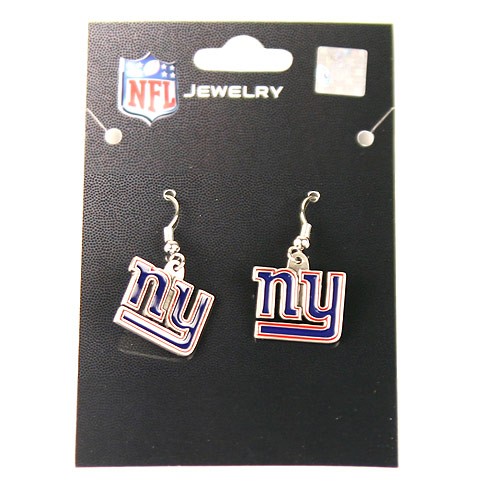 New York Giants Earrings - 2Tone Red.Blue Dangle - $2.75 Per Pair - Wholesale New York Giants Product - Giants Merchandsie 2