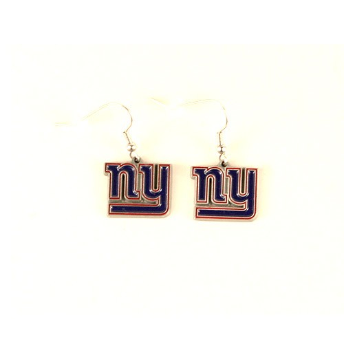 New York Giants Earrings - Sisk Style Dangle Earrings - (Pattern May Be Different Than Pictured) - 12 Pair For $30.00 - Wholesale New York Giants Product - Giants Merchandsie 2
