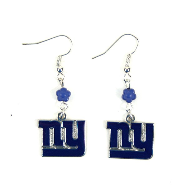 New York Giants Earrings - The SOPHIE Style Dangle - 12 Pair For $36.00 - Wholesale New York Giants Product - Giants Merchandsie 2