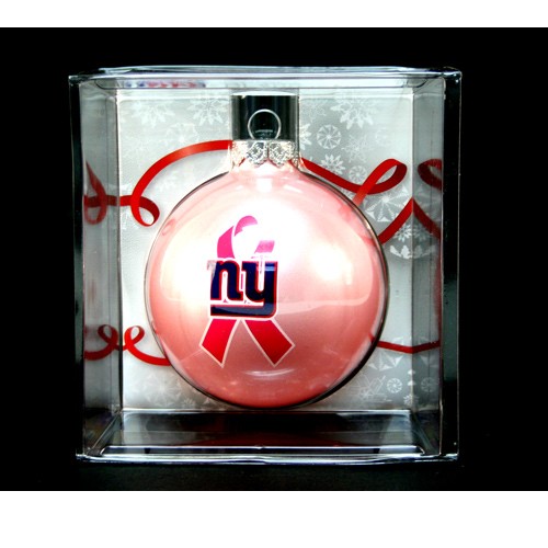 New York Giants Ornaments - PINK Ball Style - 12 For $30.00 - Wholesale New York Giants Product - Giants Merchandsie