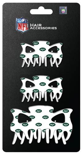 New York Jets - 3PC Hairclip Set - 12 Sets For $30.00 - Wholesale New York Jets Products - Jets Merchandise 2