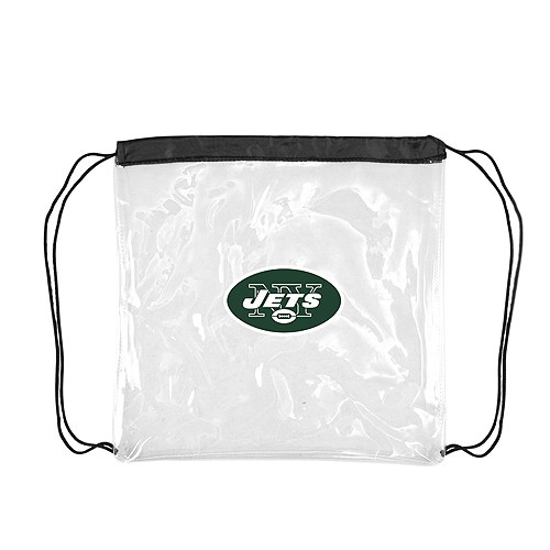New York Jets Bags - Clear Cinch Sacks - 4 For $20.00 - Wholesale New York Jets Products - Jets Merchandise