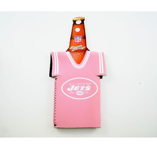 New York Jets Bottle Huggies - Pink Neoprene Jersey Style - 12 For $12.00 - Wholesale New York Jets Products - Jets Merchandise