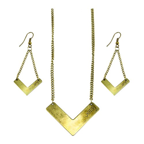 New York Jets Chevron Sets - Earring And Necklace Sets - 12 For $24.00 - Wholesale New York Jets Products - Jets Merchandise