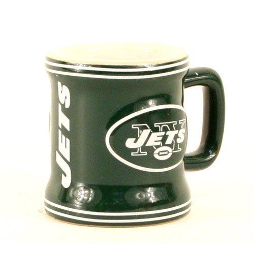 New York Jets Shotglass - 2OZ Sculpted Mug (Pattern May Be Different Than Pictured) - $3.50 Each - Wholesale New York Jets Products - Jets Merchandise