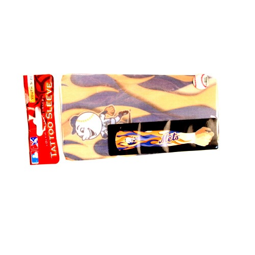New York Mets Baseball - Arm Tattoo Sleeve - YOUTH Size Flames - 12 for $18.00 - Wholesale New York Mets Products - Mets Merchandise