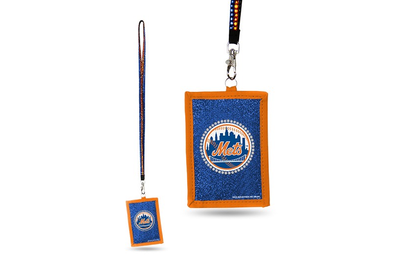 New York Mets Bling - Bling Lanyards With ID Holder - 12 For $30.00 - Wholesale New York Mets Products - Mets Merchandise