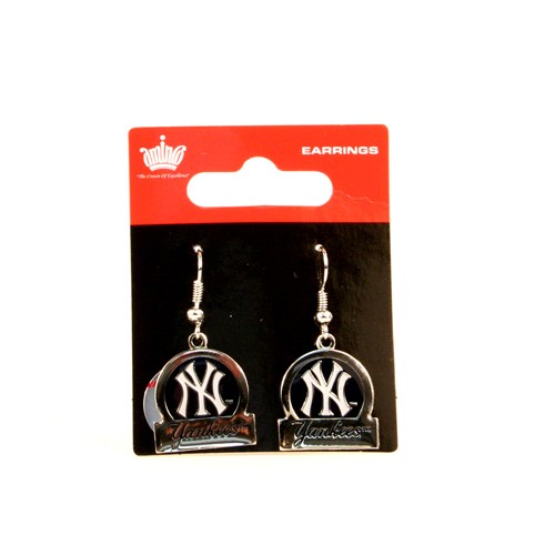 New York Yankees Earrings - Circle/Bar Style - 12 Pair For $33.00 - Wholesale New York Yankees Products - Yankees Merchandise