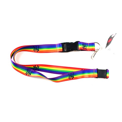 New York Yankees Lanyards - Premium Rainbow Style - 12 For $30.00 - Wholesale New York Yankees Products - Yankees Merchandise