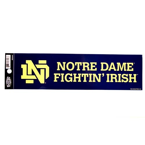Notre Dame - 3"x12" Fan Zone Bumper Stickers - 12 For $15.00 - Notre Dame